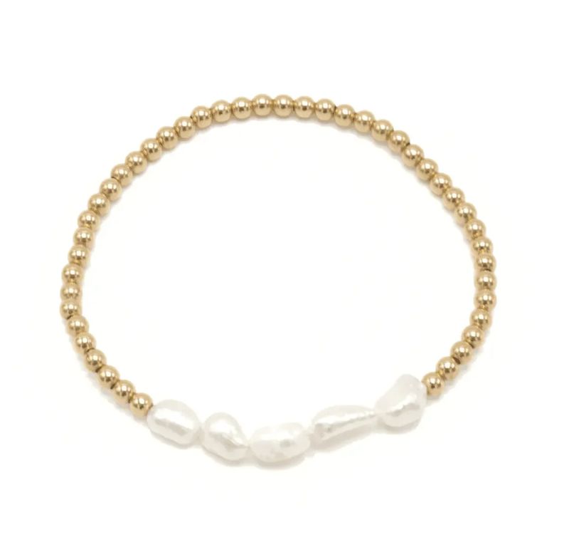 Baroque Pearl Row Bracelet 14K Filled Baroque Pearl Row Bracelet 14K Filled