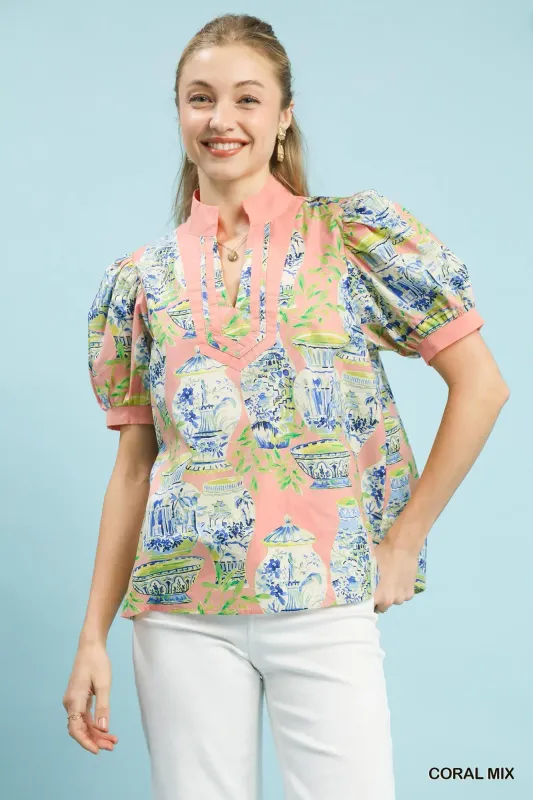The Villa Bleu Garden Blouse