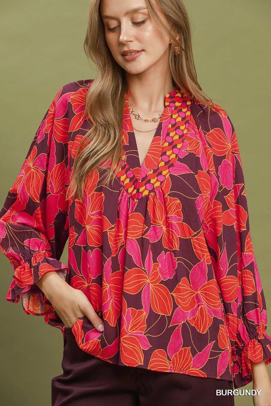 The Bordeaux Bloom Top