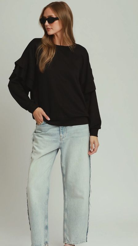 The Ruffle In Black Top