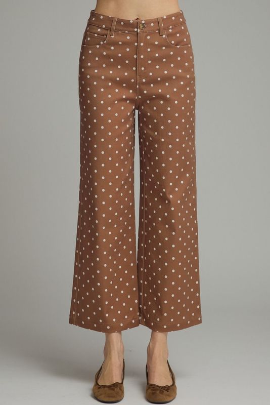 The Mocha Dot Wide Leg Pant