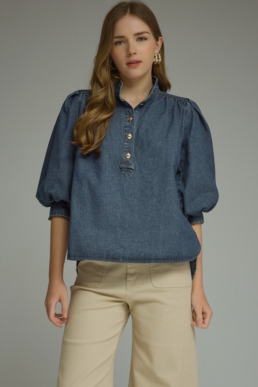 The Denim Darling Puff Sleeve Blouse The Denim Darling Puff Sleeve Blouse
