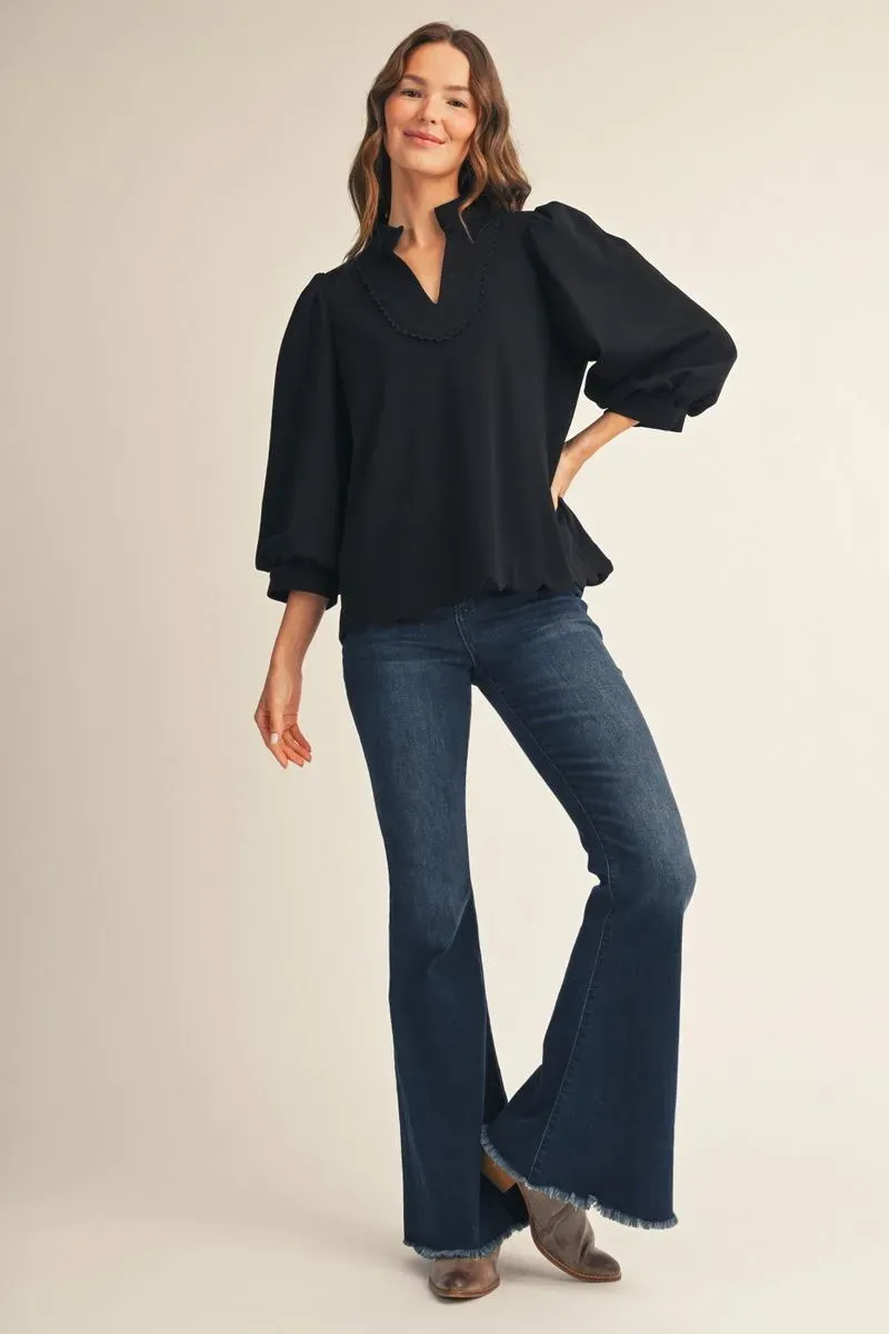 The Belle Black Blouse The Belle Black Blouse