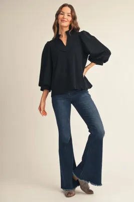 The Belle Black Blouse The Belle Black Blouse