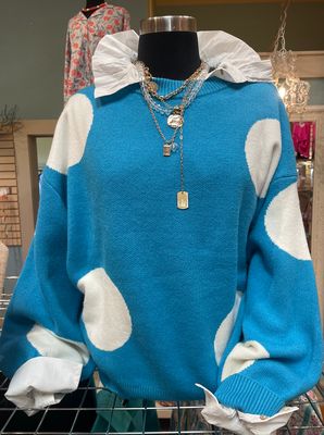 The Panther Blue Dot Sweater The Panther Blue Dot Sweater