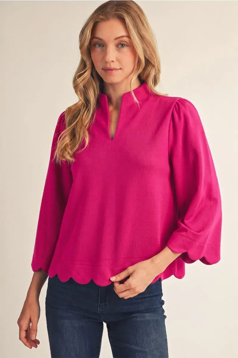 The Pink Scallop Blouse The Pink Scallop Blouse