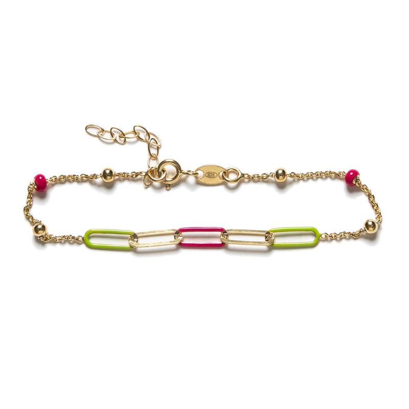 Pulsera en Plata de Ley y Baño Oro con esmalte