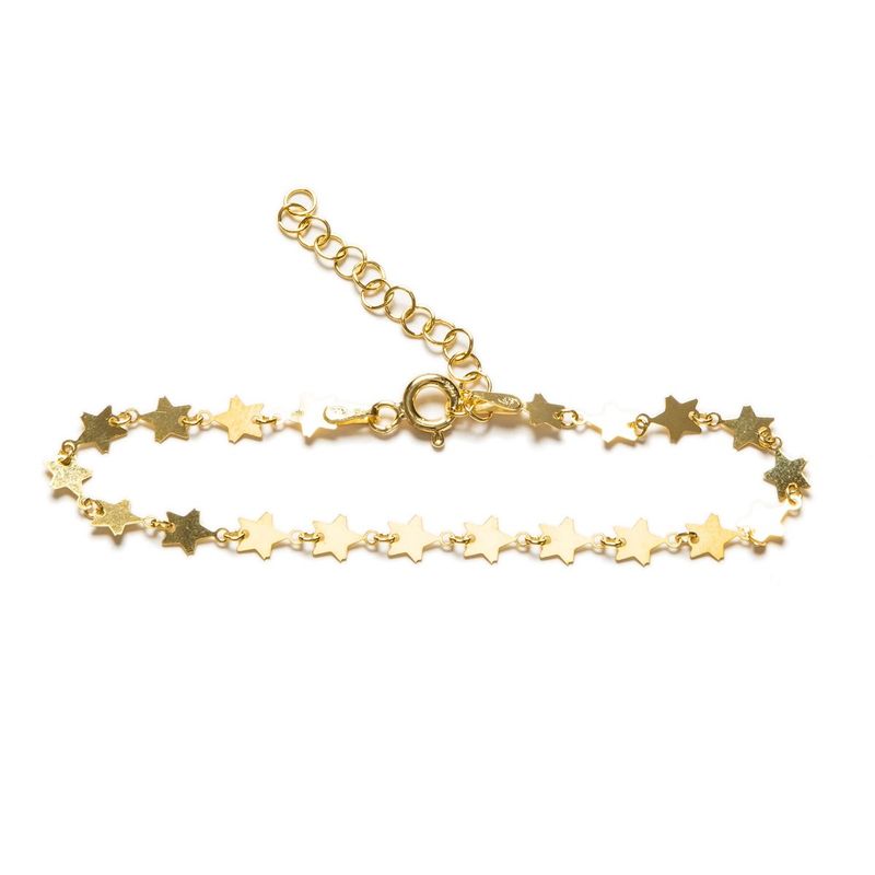 Pulsera Estrella en Plata de Ley bañada en Oro.