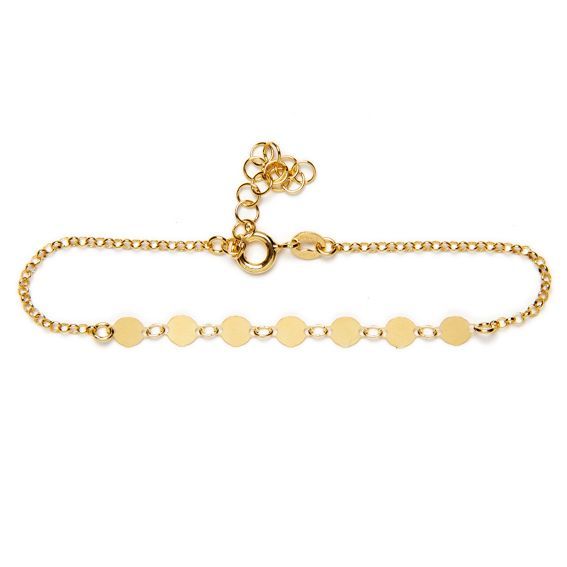 Pulsera Circulos en Plata de Ley bañada en Oro.