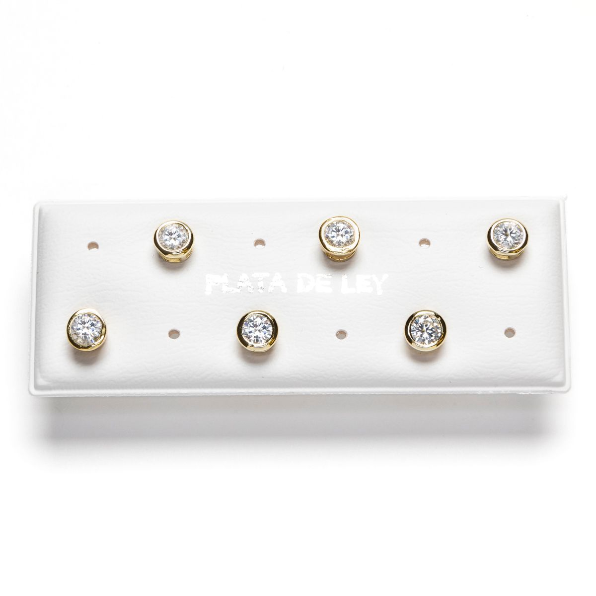 Pendientes, Montura Rusa en Plata de Ley y Baño Oro. (5 mm)