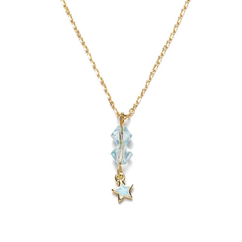 Collar en Plata de Ley y Baño Oro con tupí de Cristal Austríaco. ESTRELLA.