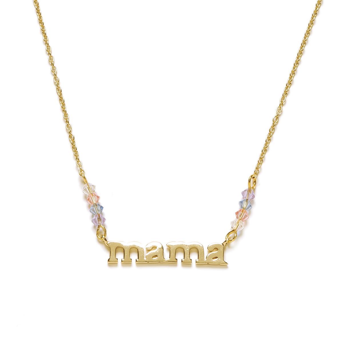 Collar para Mama en Plata de Ley y Baño Oro con tupís de 3mm