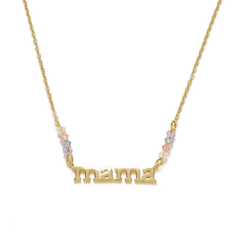Collar para Mama en Plata de Ley y Baño Oro con tupís de 3mm