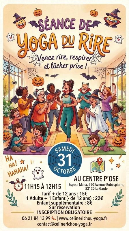 SEANCE DE YOGA DU RIRE SPECIALE "HALLOWEEN" Tarif: 1 ENFANT - de 12 ans