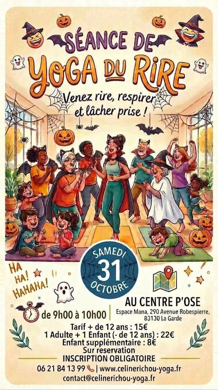 SEANCE DE YOGA DU RIRE SPECIALE "HALLOWEEN" Tarif DUO: 1 ADULTE + 1 ENFANT - de 12 ans