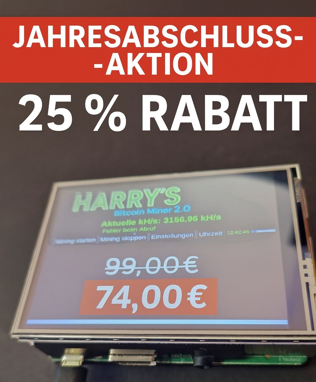 Harrys Bitcoin Miner 2.0 mit Display