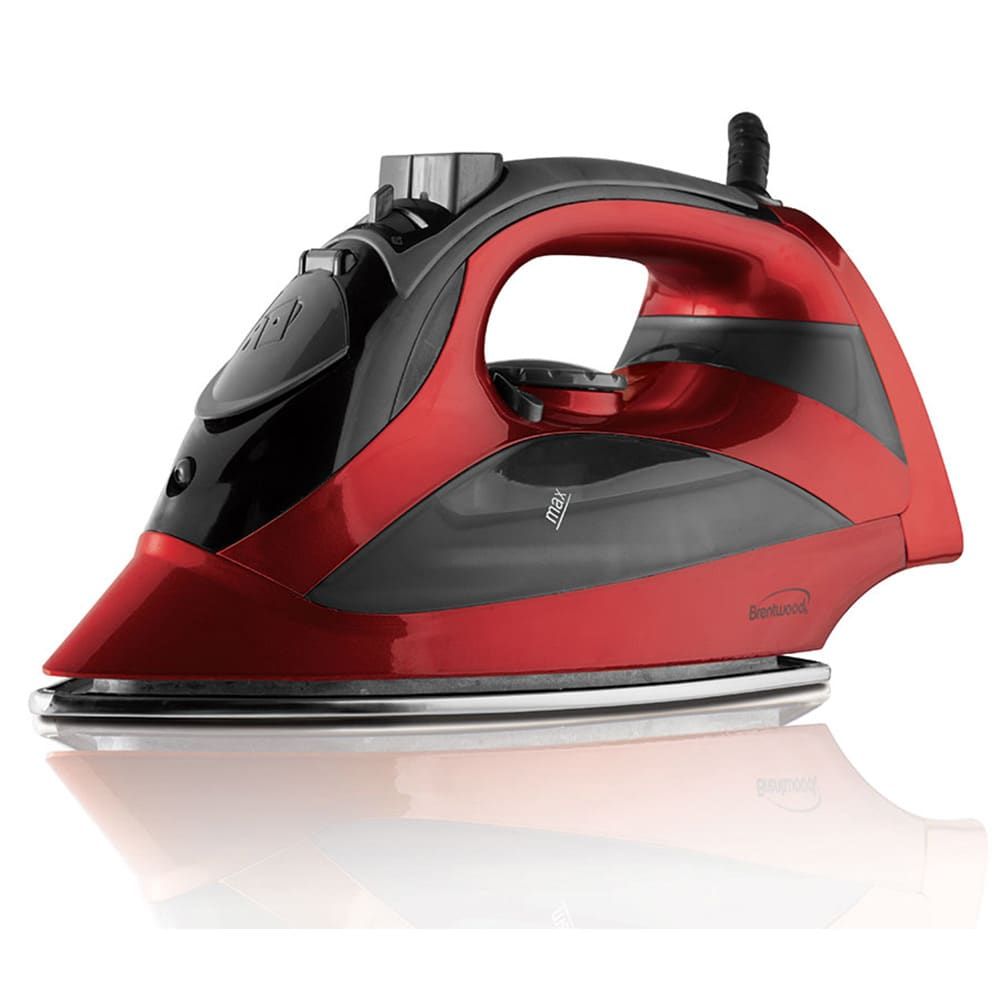 BRENTWOOD – Steam Iron with Auto Shutoff 1200 W – Red