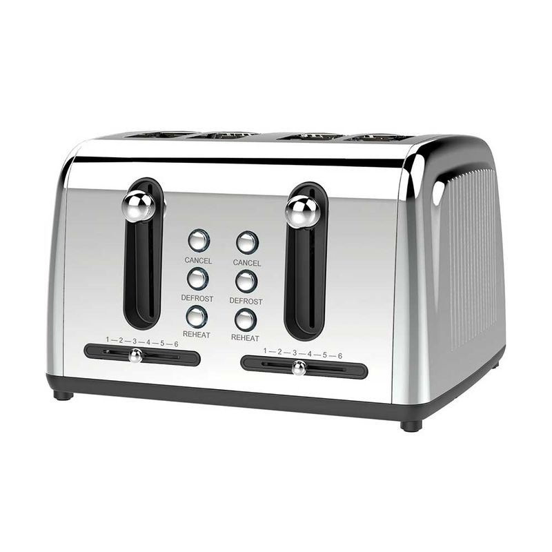 BRENTWOOD – 4 Slice Toaster 1500W – Stainless Steel