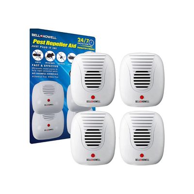BELL + HOWELL – Ultrasonic Pest Repeller Home Kit (Pack of 4) – White