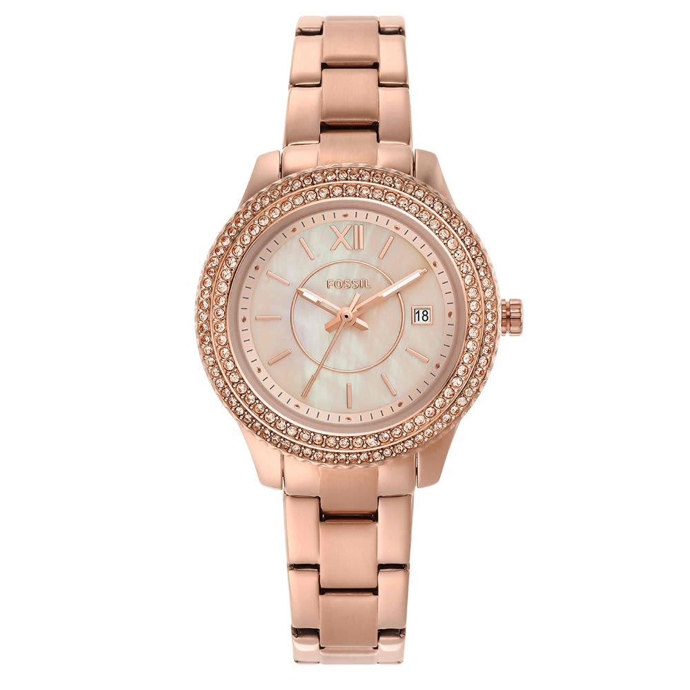 FOSSIL – Stella Mini Quartz Stainless Steel Three-Hand Watch ES5136 – Rose Gold