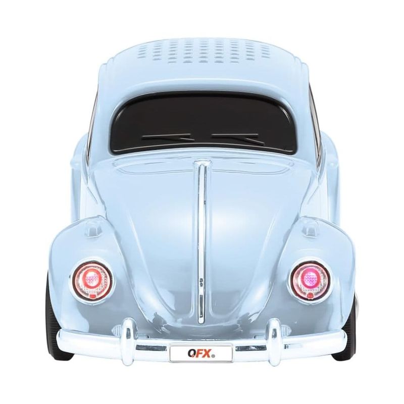 QFX Bluetooth 1960 Bug Retro Car Replica Speaker, 3-inch Speakers BT-1960-BLU