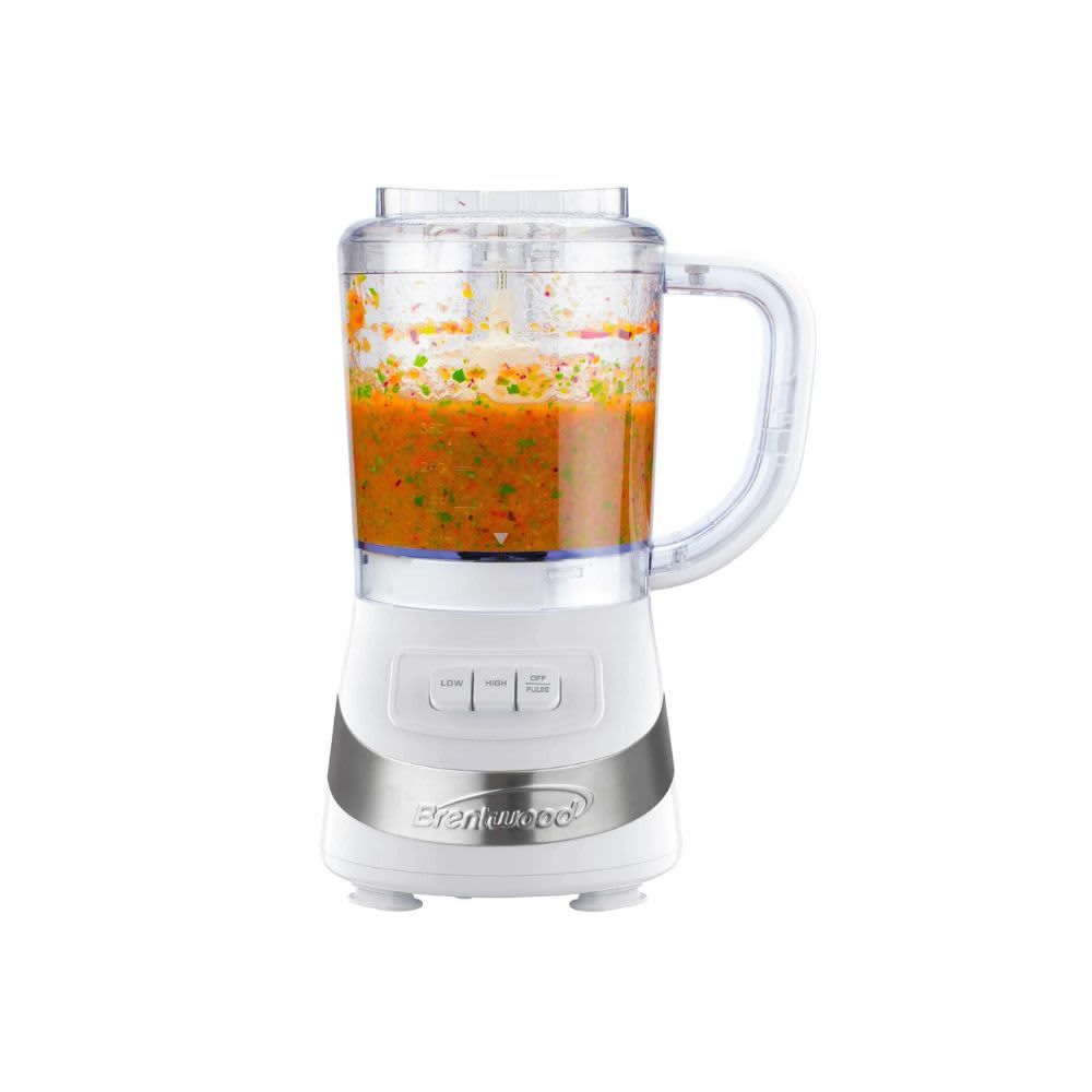 BRENTWOOD – 3‑Cup Pulse Food Processor – White