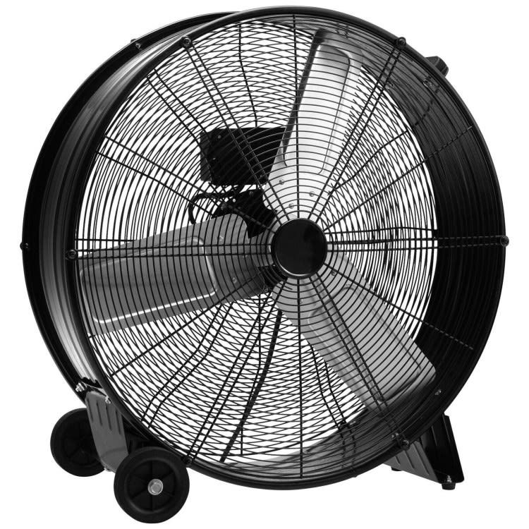 3-Speed 24 Inch Industrial Drum Fan with Aluminum Blades ES10117US-BK