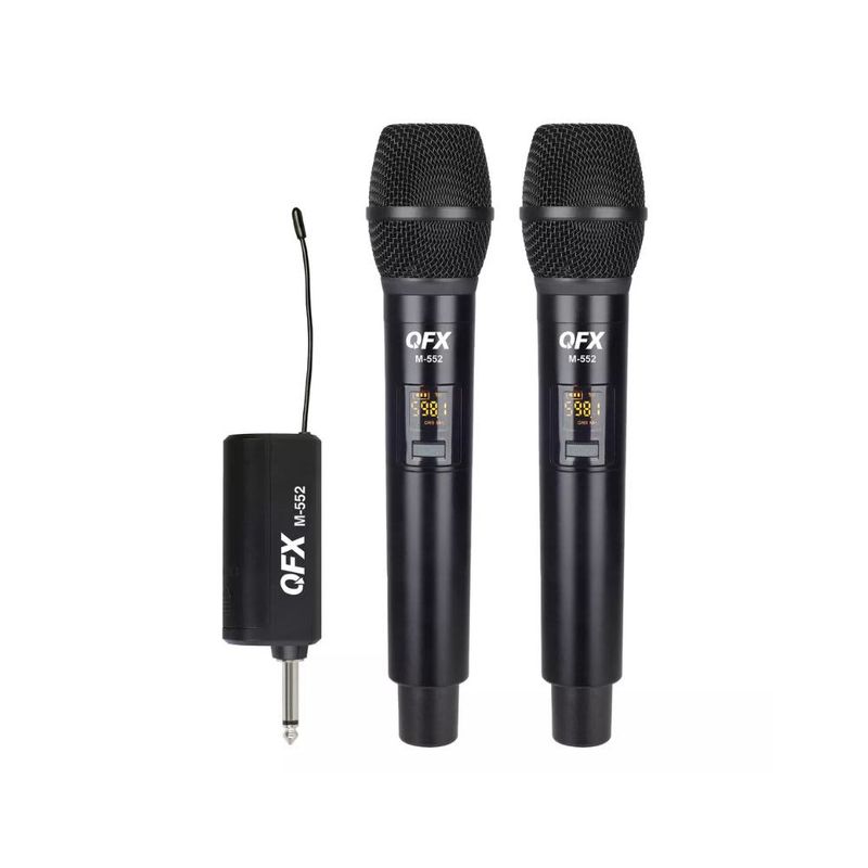 QFX 16-Channel UHF Multi-Frequency Microphone System with 2 Handheld Microphones M-552 QFX 16-Channel UHF Multi-Frequency Microphone System with 2 Handheld Microphones M-552