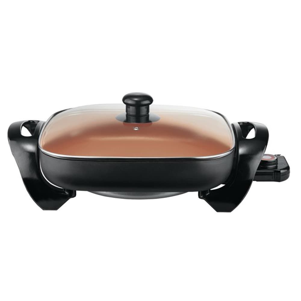 BRENTWOOD – 12‑in Non‑Stick Copper Electric Skillet 1300 W – Black