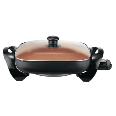 BRENTWOOD – 12‑in Non‑Stick Copper Electric Skillet 1300 W – Black BRENTWOOD – 12‑in Non‑Stick Copper Electric Skillet 1300 W – Black
