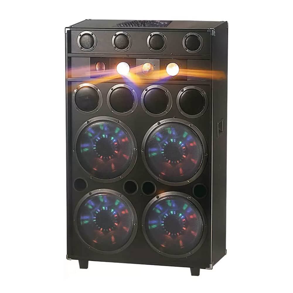 QFX 4x12" Disco Light Speaker with Fog Machine SBX-412401BTS