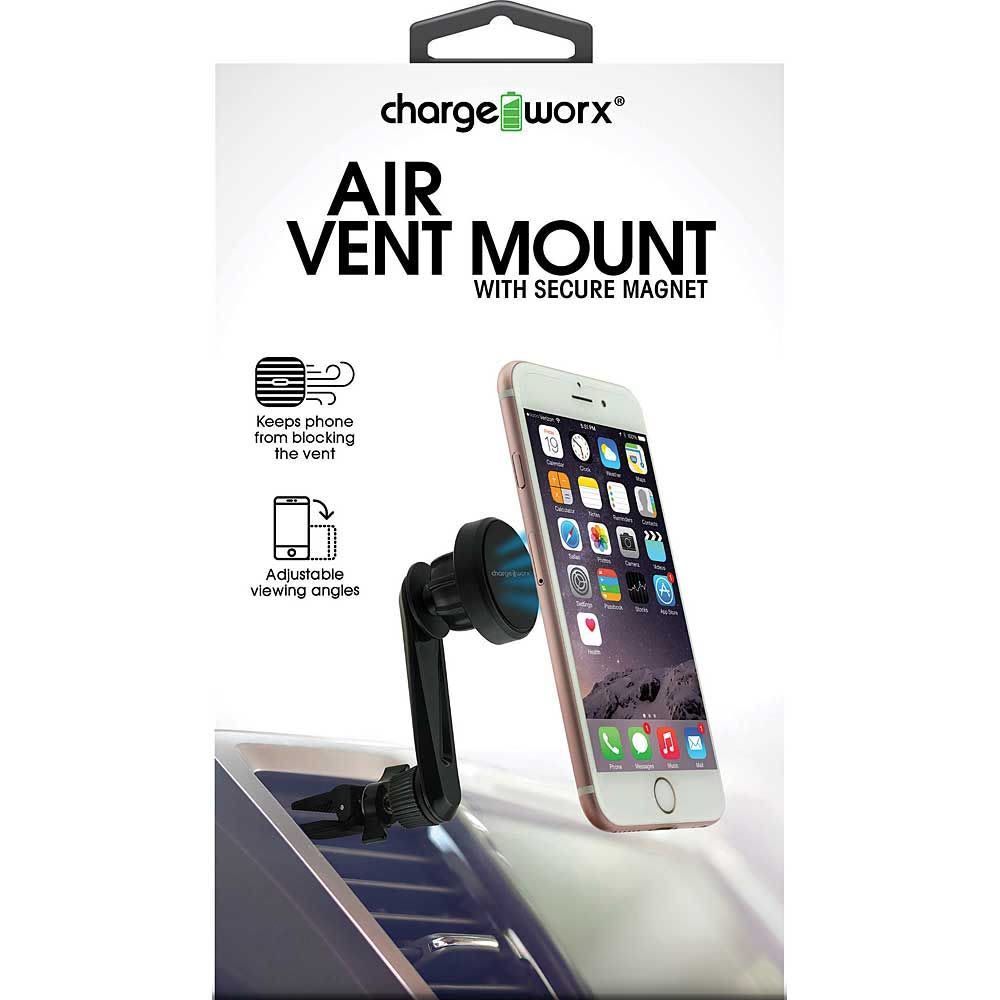 Chargeworx - Air Vent Mount for Most Cell Phones - Black CHA-CX9965BK