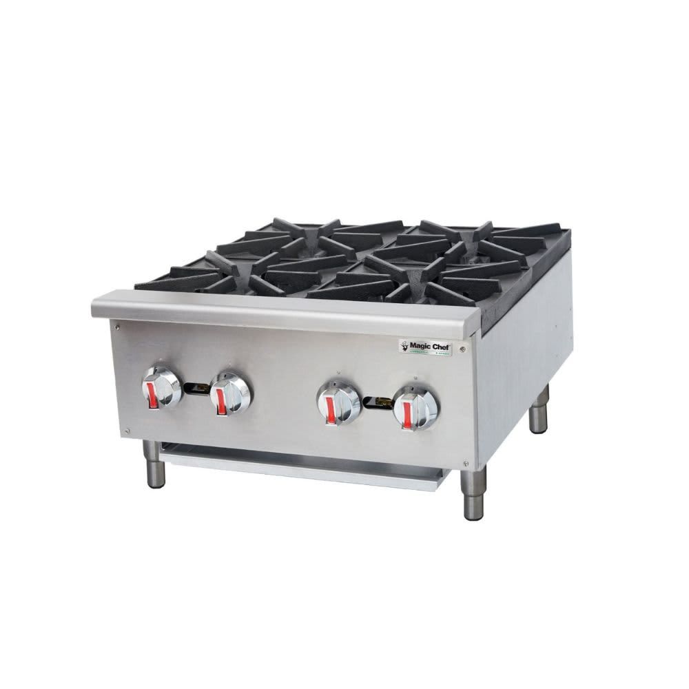 MAGIC CHEF – 24 in Commercial 4-Burner Countertop Gas Hotplate – Stainless Steel