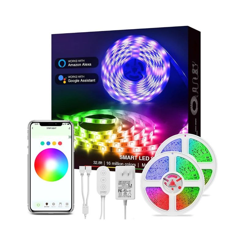 Led Strip Lights; Smart WiFi Led Lights 32.8ft Work with Ale B08LGVBY22