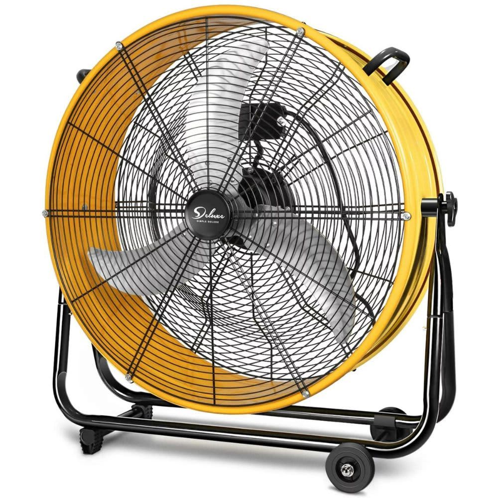 Simple Deluxe 24 Inch Heavy Duty Metal Industrial Drum Fan, 3 Speed HIFANXDRUM24