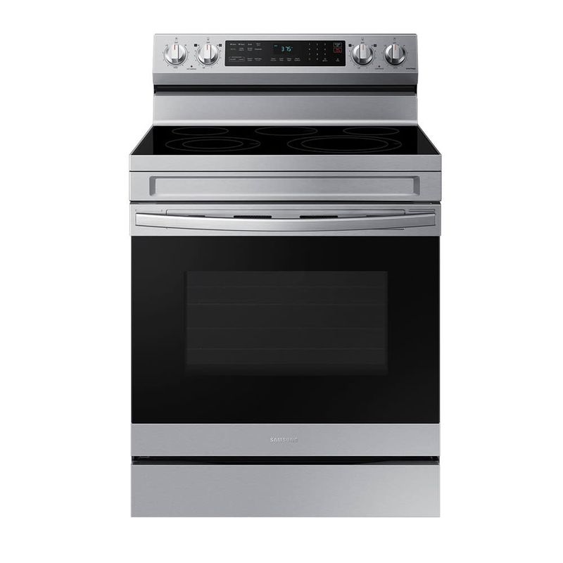 SAMSUNG – 6.3 Cu. Ft. Smart Freestanding Electric Range with Air Fry – Stainless Steel SAMSUNG – 6.3 Cu. Ft. Smart Freestanding Electric Range with Air Fry – Stainless Steel