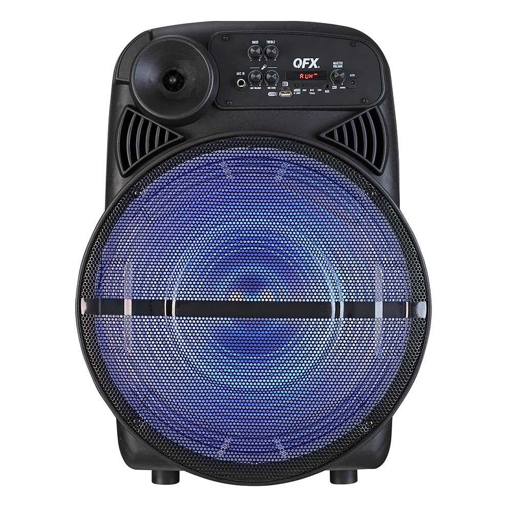 QFX – 15″ Bluetooth Speaker with LED Party Lights – Black