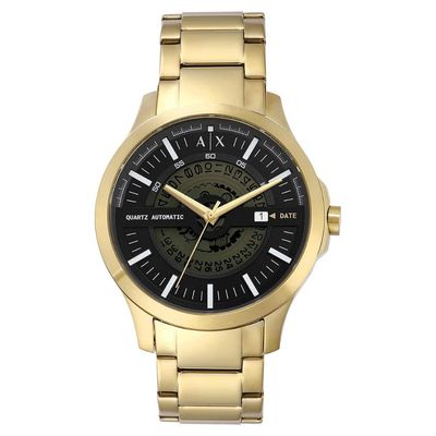 AX ARMANI EXCHANGE Men's Automatic Quartz Three-Hand Date Gold-Tone Stainless Steel Watch AX2443 B0BFYKTDRJ