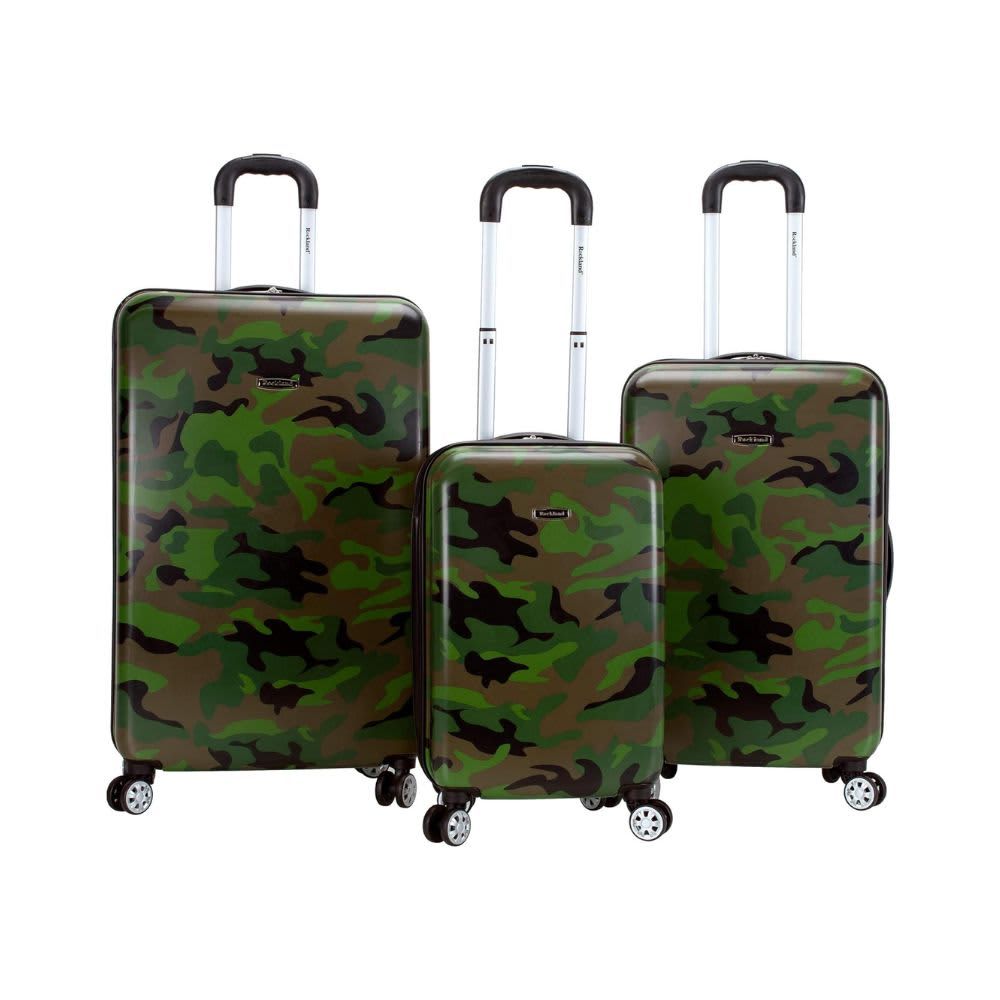 Rockland Safari Hardside Spinner Wheel Luggage, Camouflage, 3-Piece Set B00N2ZMEY0