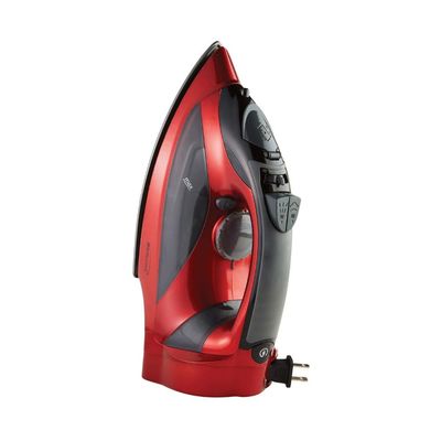 Brentwood Steam Iron with Retractable Cord, Non-Stick, Red MPI-59R