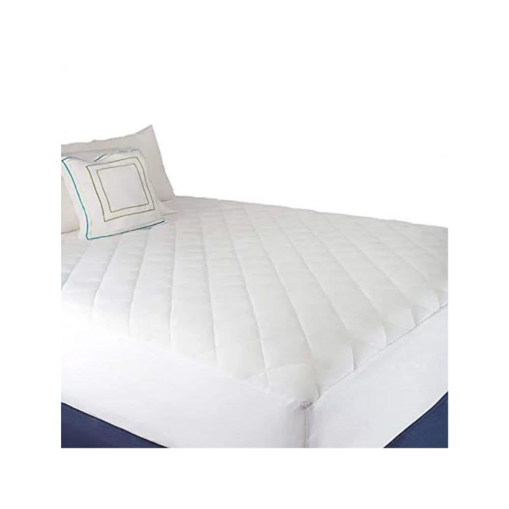 Abit Comfort Mattress cover, Quilted fitted mattress pad queen fits up to 20" deep hypoallergenic comfortable soft white cotton-poly B00WROQYXE