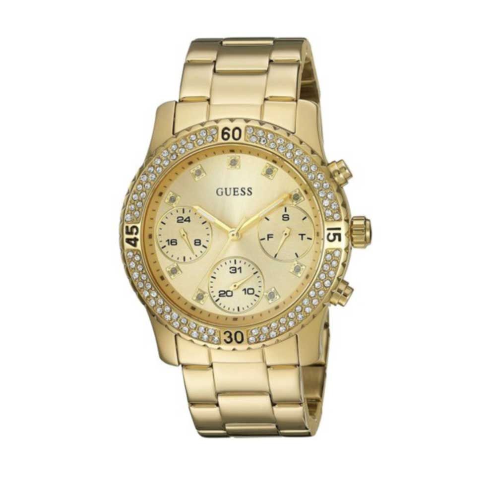 Guess Gold-Tone Feminine Sport Watch W0851L2