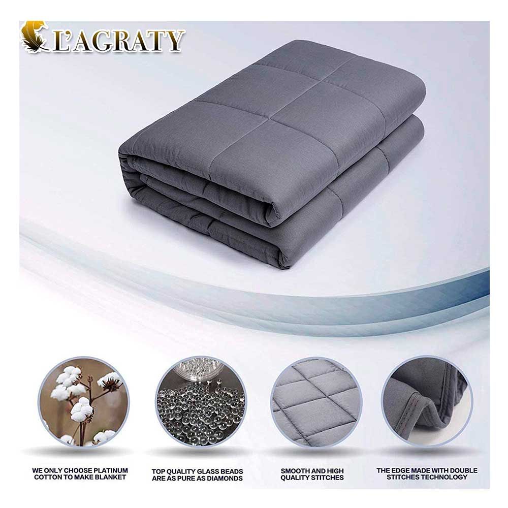 L'AGRATY Weighted Blanket for Adults 15 lbs, 60"x80", Queen