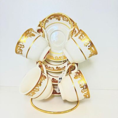 BENE CASA – Gold Pattern Espresso Set 4 Cups