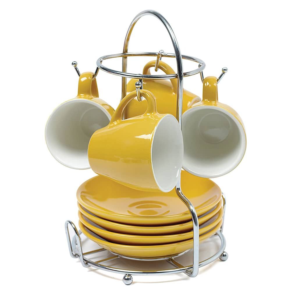 Imusa  Espresso Set with Rack, 12 Piece, Yellow A120-22123