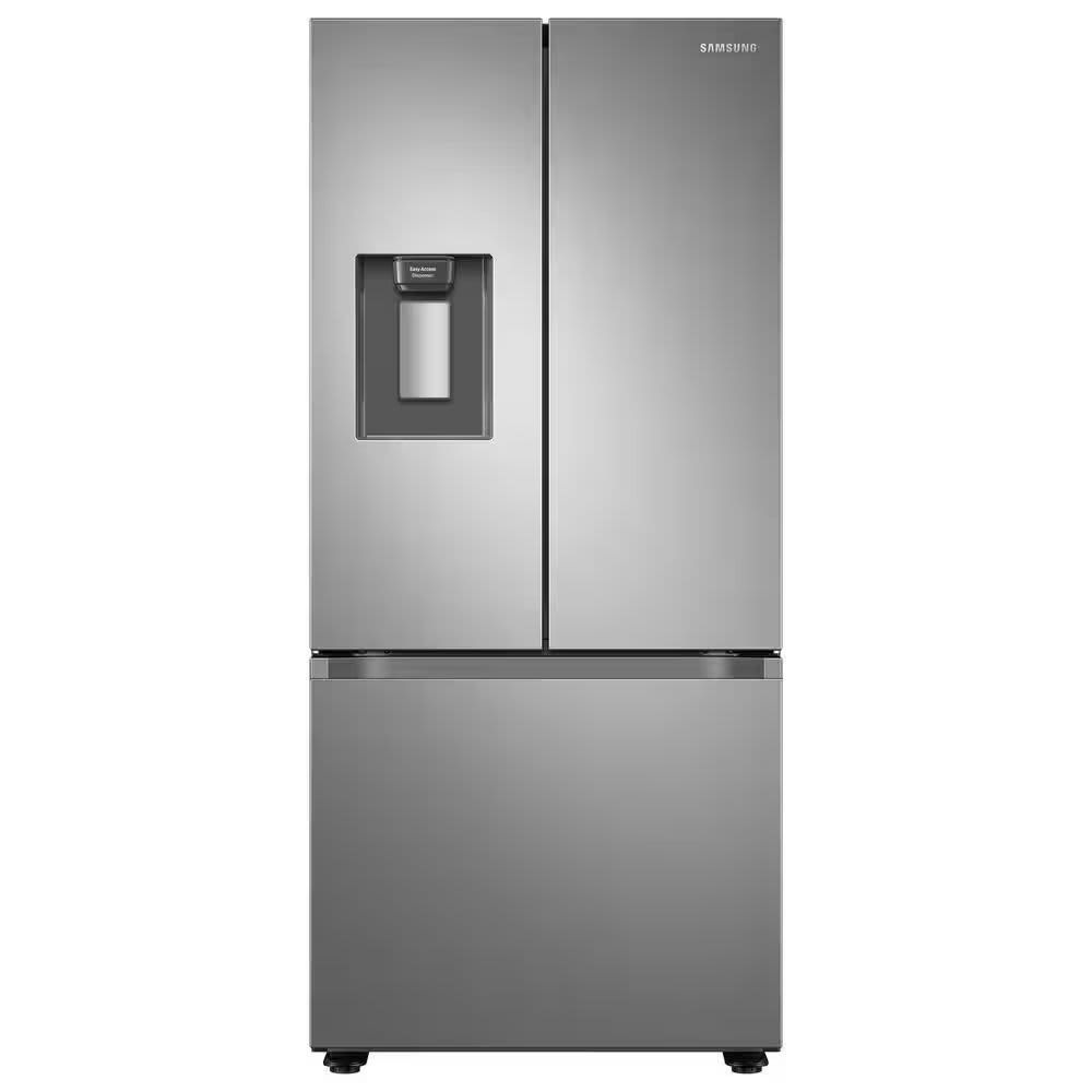 SAMSUNG - 22 cu. ft. 3-Door French Door Smart Refrigerator with Water Dispenser - Stainless Steel
