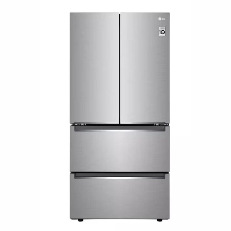 LG - 19 Cu. Ft. 4 Door French Door Counter Depth Refrigerator with Door Cooling - Stainless Steel LG - 19 Cu. Ft. 4 Door French Door Counter Depth Refrigerator with Door Cooling - Stainless Steel