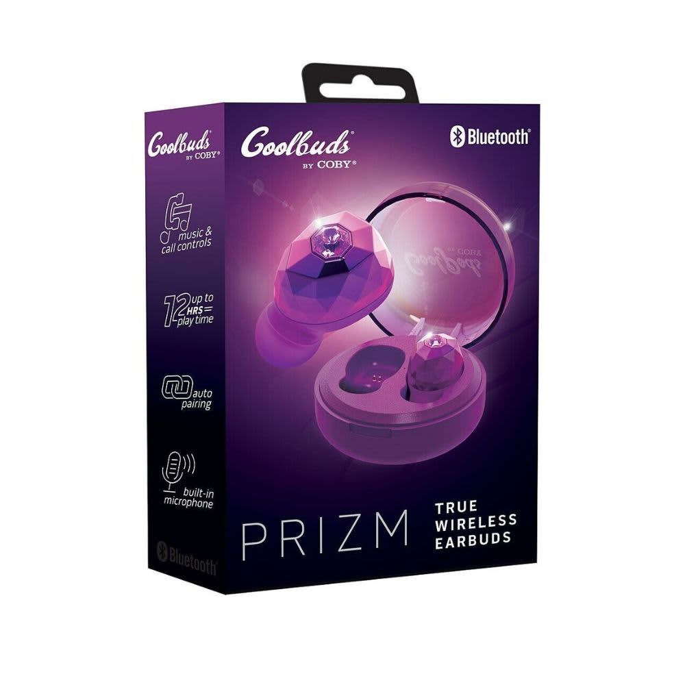 COOLBUDS – "Prizm" True Wireless Earbuds with Compact Case – Purple