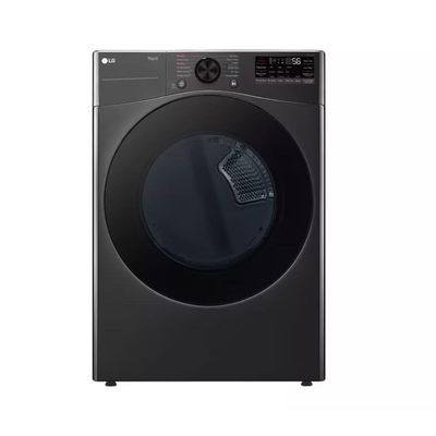 LG – 7.4 Cu. Ft. Ultra Large Capacity Smart Front Load Gas Dryer – Black Steel