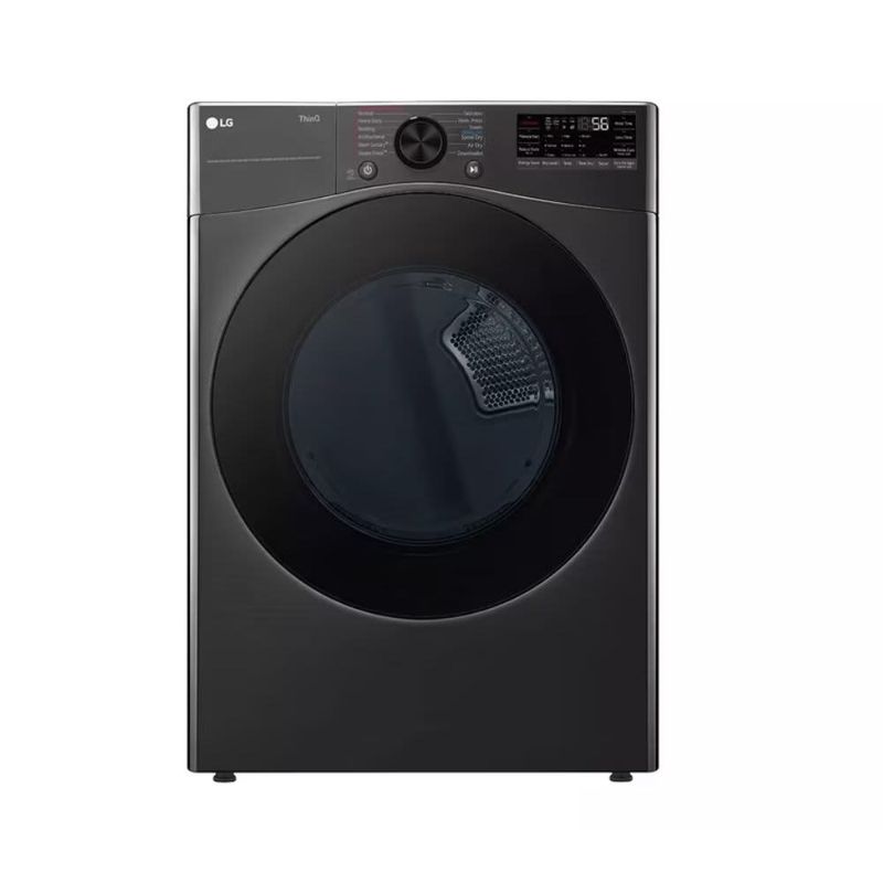 LG – 7.4 Cu. Ft. Ultra Large Capacity Smart Front Load Gas Dryer – Black Steel